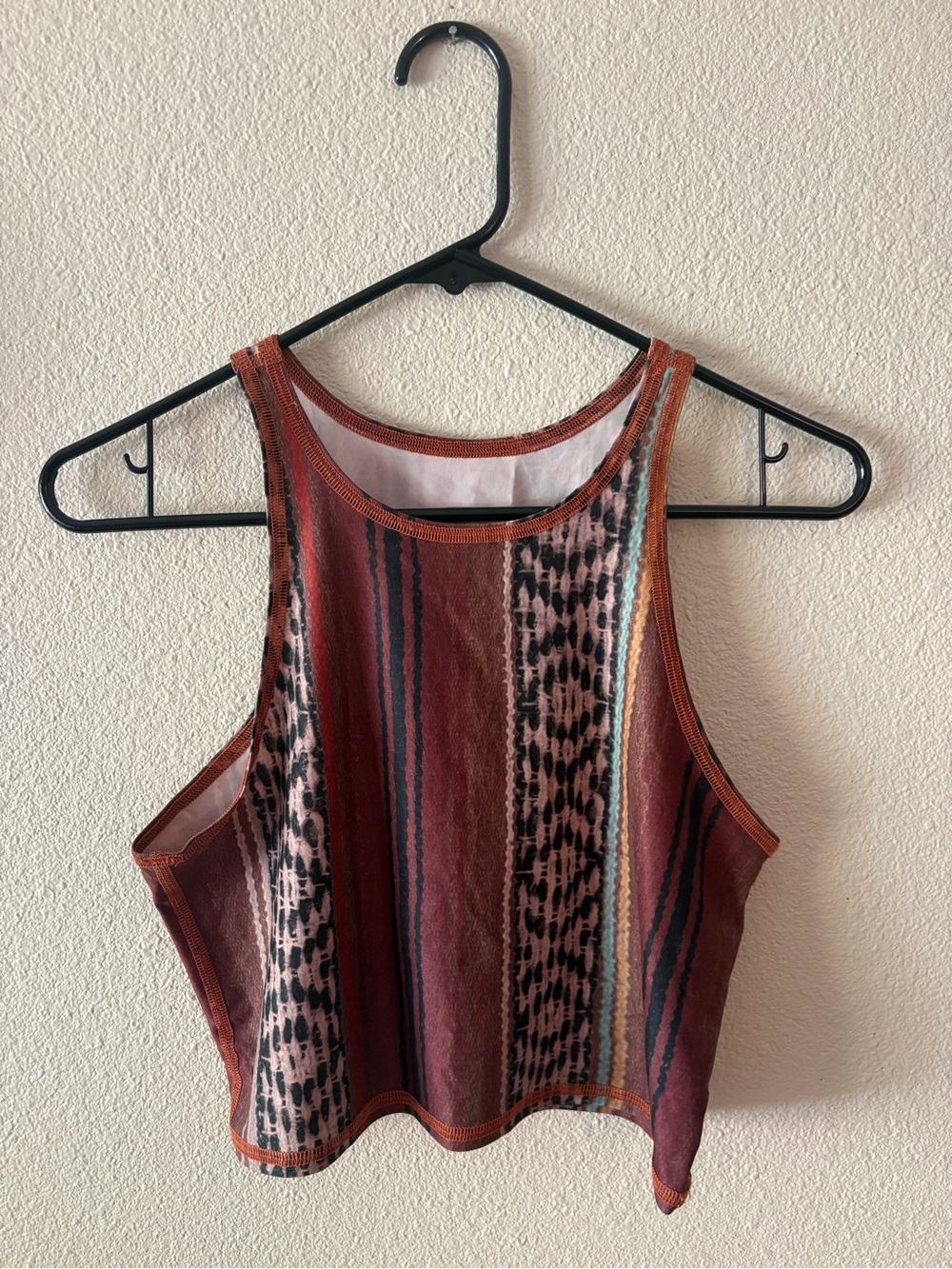 teeki Rust & Multi-Stripe Leopard-Panel Tank